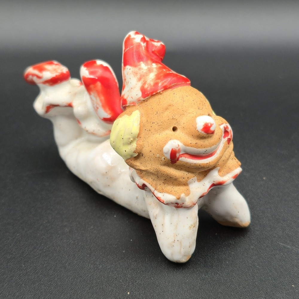 Vintage Hand Painted Clown Laying on‎ Stomach Figurine Miniature NOLA Kitschy